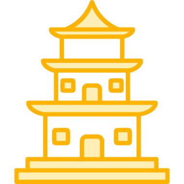 Tapınak binası Web simgesi basit illüstrasyon