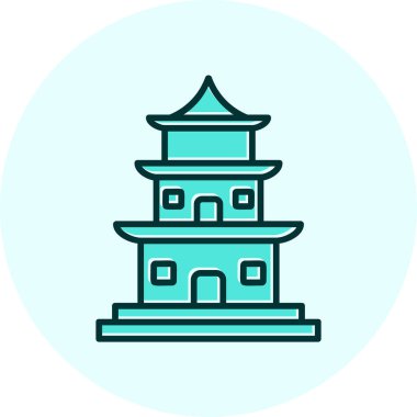 Tapınak binası Web simgesi basit illüstrasyon