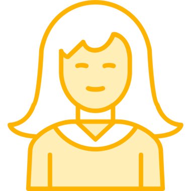 Kadın. Web simgesi basit illüstrasyon