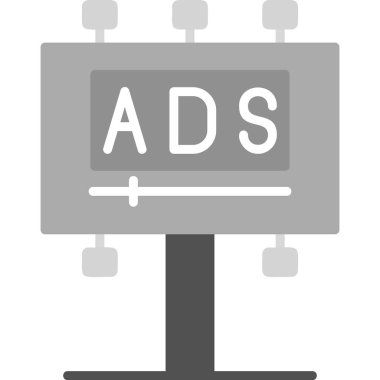 Reklam panosu simgesi, vektör illüstrasyonu basit tasarım