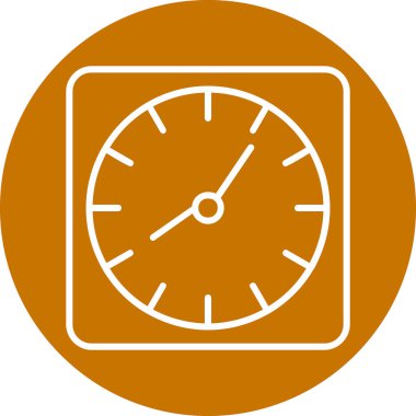 Duvar saati. Web simgesi basit illüstrasyon