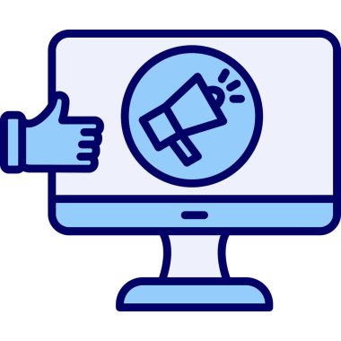 Viral pazarlama düz simgesi, vektör çizim                      