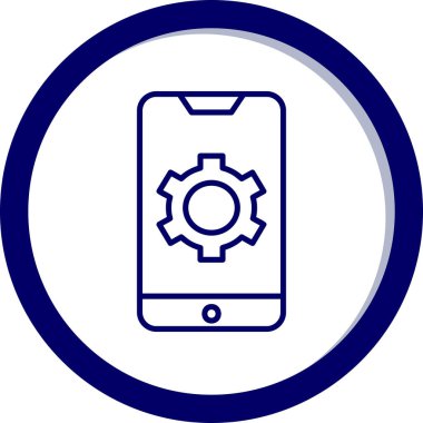 Mobil Ayarlar web simgesi, vektör illüstrasyonu 