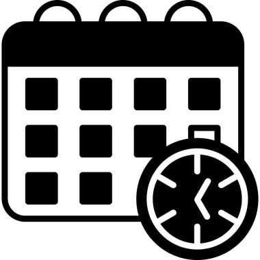 Zamanlama simgesi, vektör illüstrasyonu