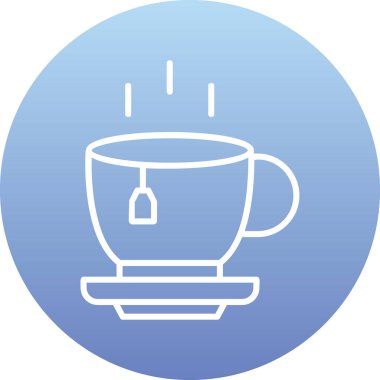 Bir fincan çay ağı simgesi, vektör illüstrasyonu 