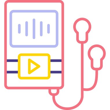 Müzik Oynatıcı web simgesi, vektör illüstrasyonu 