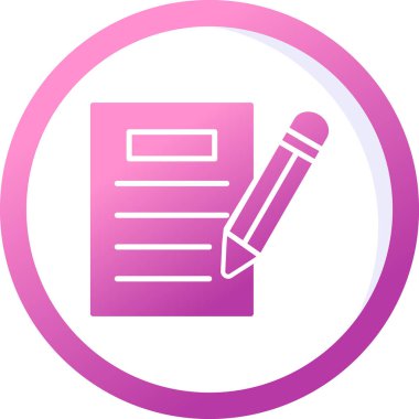 kalem ile doküman. Web simgesi basit illüstrasyon