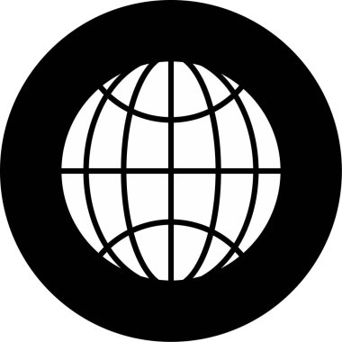 dünya simgesi web basit illüstrasyon