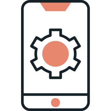 Mobil Ayarlar web simgesi, vektör illüstrasyonu 