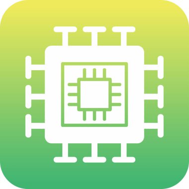 İşlemci. Web simgesi basit tasarım 