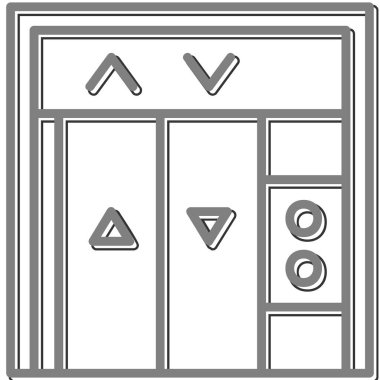 Asansör simgesi, vektör illüstrasyonu basit tasarım