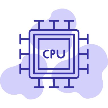 cpu icon, vector illustration simple design