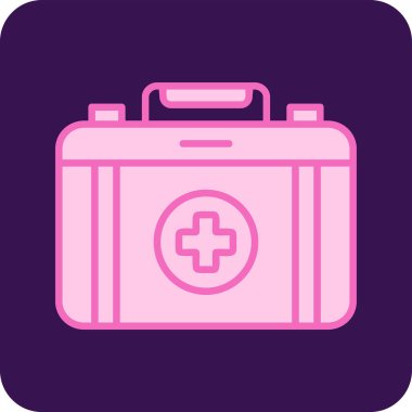 İlk Yardım Kiti tıbbi ikon vektör çizimi
