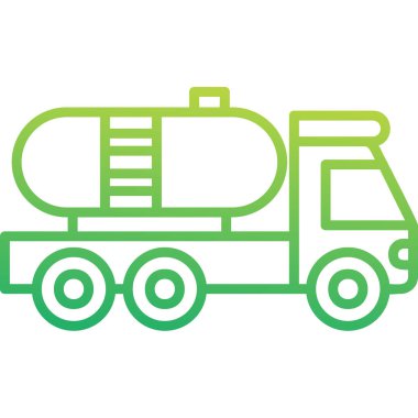 Petrol kamyonu simgesinin vektör çizimi             