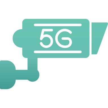 5g CCTV Kamera simgesi doldurulmuş özet biçimi 