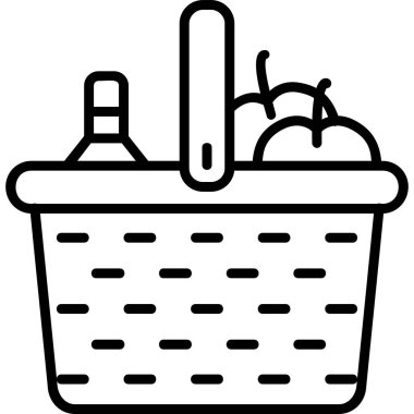 Piknik web simgesi, vektör illüstrasyonu       