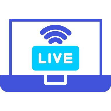 canlı yayın simgesi, vektör illüstrasyonu basit tasarım