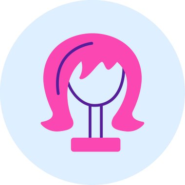 Peruk. Web simgesi basit tasarım                