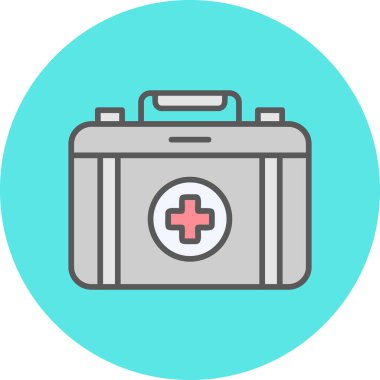 İlk Yardım Kiti tıbbi ikon vektör çizimi