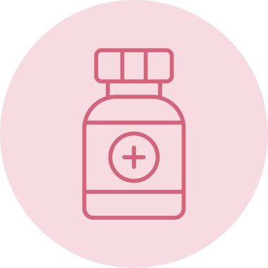 İlaç şişesi. Web simgesi basit illüstrasyon