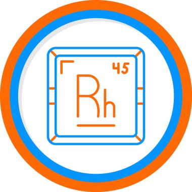 Rodyum modern simgesinin vektör illüstrasyonu                      