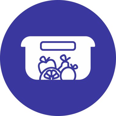 Gıda kabı simgesi, vektör illüstrasyonu basit tasarım