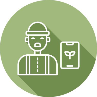 Erkek çiftçi simgesi, vektör illüstrasyonu basit tasarım