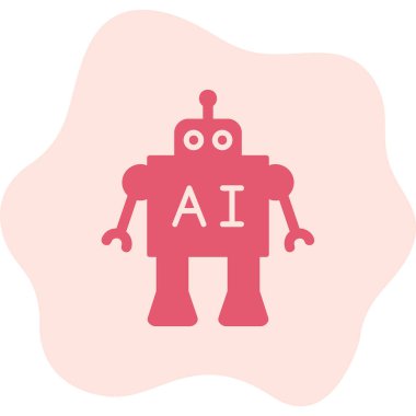 Ai Robot Web simgesi, vektör illüstrasyonu 