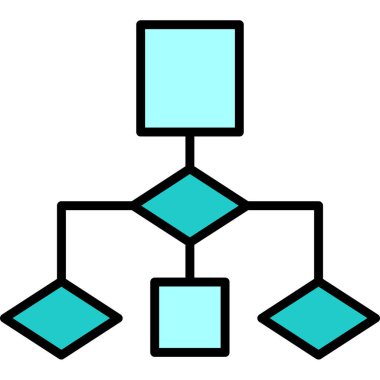 Akış Çizelgesi simgesi, vektör illüstrasyonu             