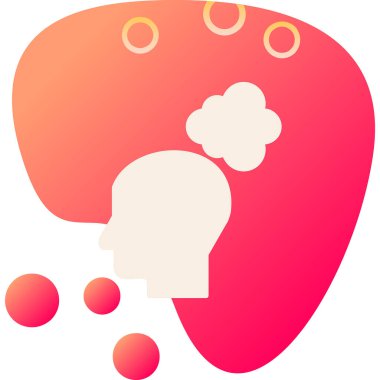 Düşünen baş simgesi, vektör çizimi basit tasarım