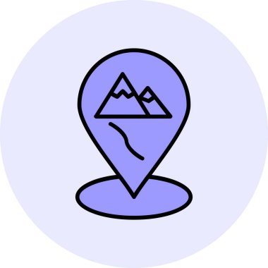 Harita simgesi, konum konsept vektör illüstrasyonu