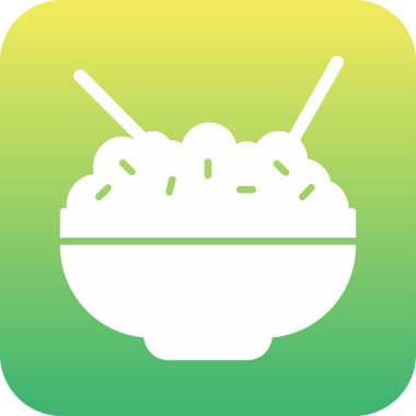 Pirinç kasesi. Web simgesi basit illüstrasyon            