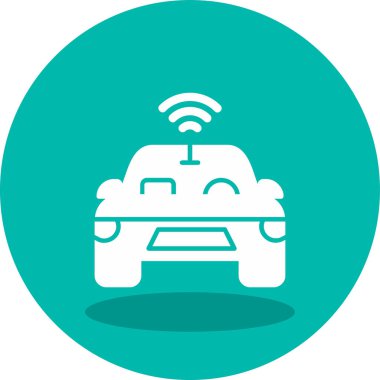 Özerk Otomobil Web simgesi, vektör illüstrasyonu 