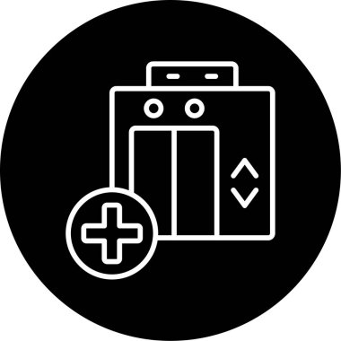 Hastane binası simgesi, vektör illüstrasyonu basit tasarım