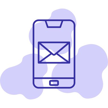 Telefon mesajı simge vektör çizim