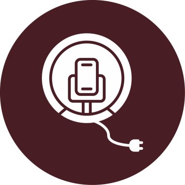 kablosuz şarj simgesi, vektör illüstrasyonu basit tasarım