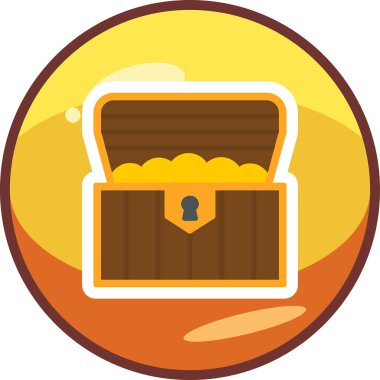 hazine sandığı simge vektör çizim 