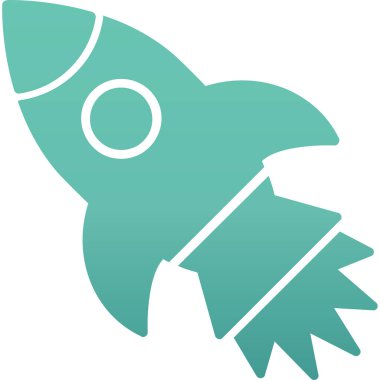 İzole edilmiş arkaplanda roket ağ simgesi