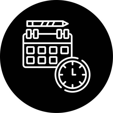 Zamanlama simgesi, vektör illüstrasyonu