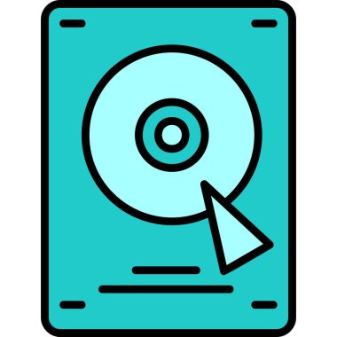 Sabit disk simgesi, vektör illüstrasyonu basit tasarım