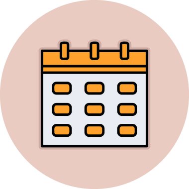 Takvim simgesi, vektör illüstrasyonu basit tasarım