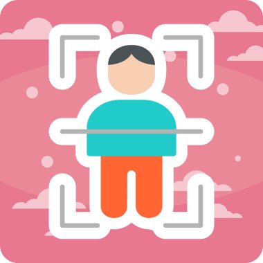 Vücut Tarama Web simgesi, vektör illüstrasyonu