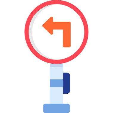 Modern Sola Dön simgesinin vektör illüstrasyonu         