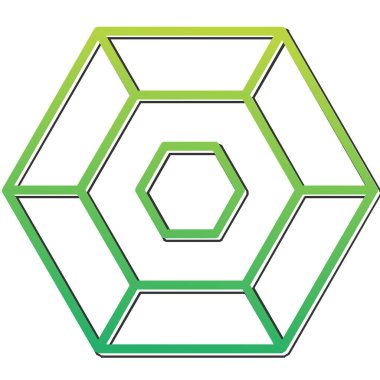 Altıgen simgesi, web düğmesi, katı vektör tasarımı