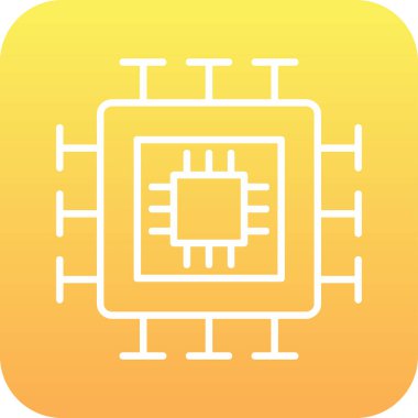 İşlemci. Web simgesi basit tasarım 