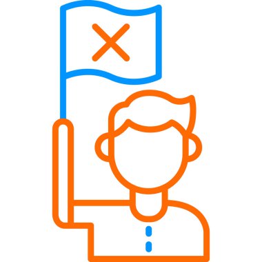 Protesto düz simgesinin vektör illüstrasyonu 