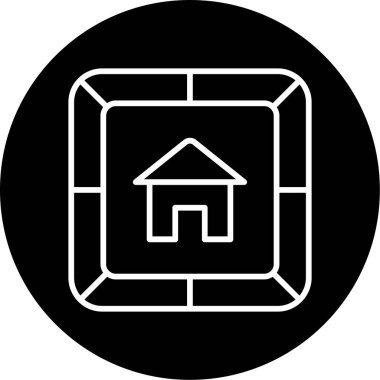 Eve. Web simgesi basit illüstrasyon