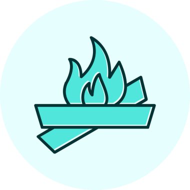 şenlik ateşi simgesi, ağ basit illüstrasyon