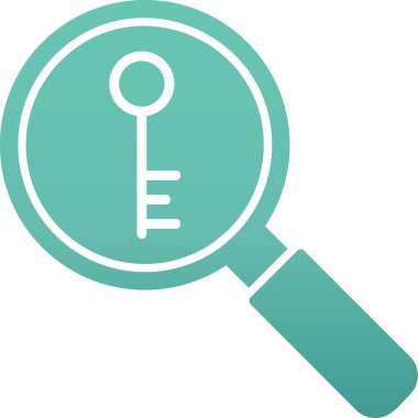 Anahtarlı büyüteç, vektör illüstrasyonu basit tasarım