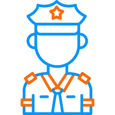 Bir polisin vektör illüstrasyon simgesi